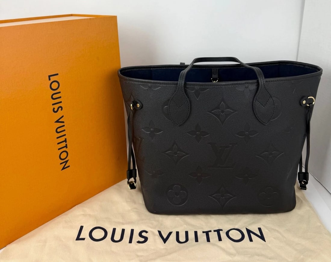 Louis Vuitton Neverfull MM Giant Monogram Black Empriente Leather Tote - 7