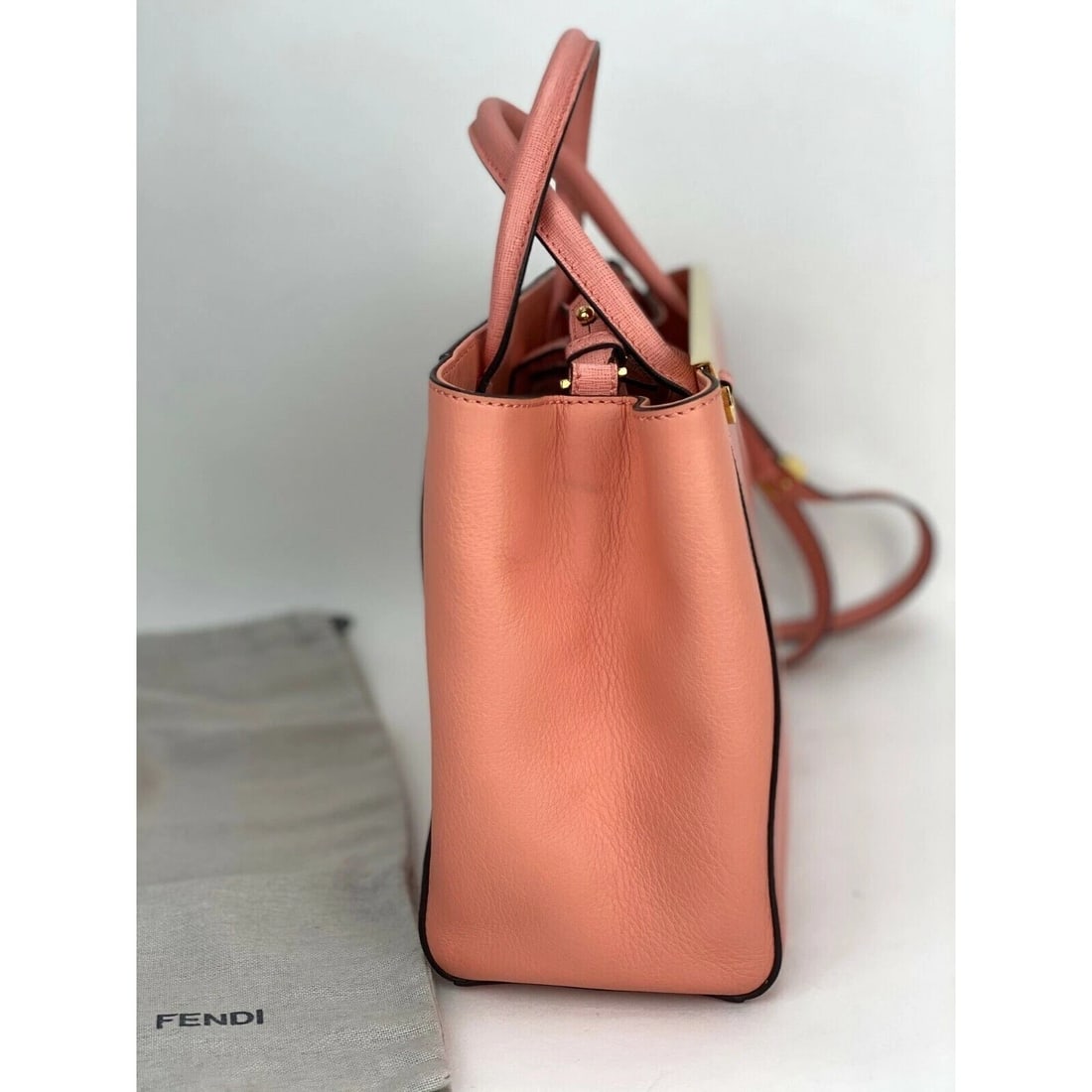 FENDI Vitello Elite Flamingo Petite 2Jours soft pink Ecstasy Hand Bag - 4