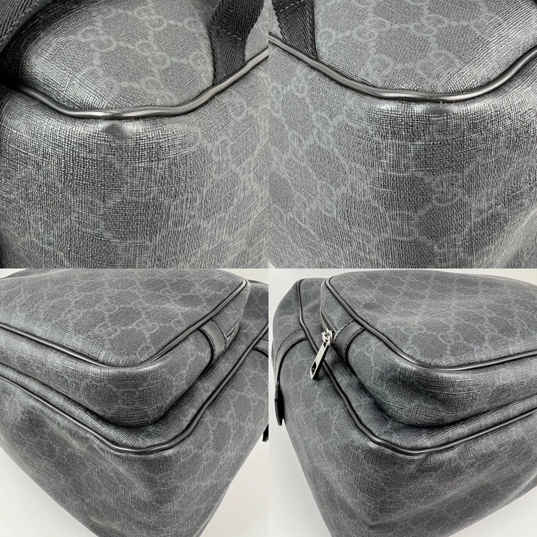 Gucci GG Supreme Medium Day Gray Black Backpack - 16