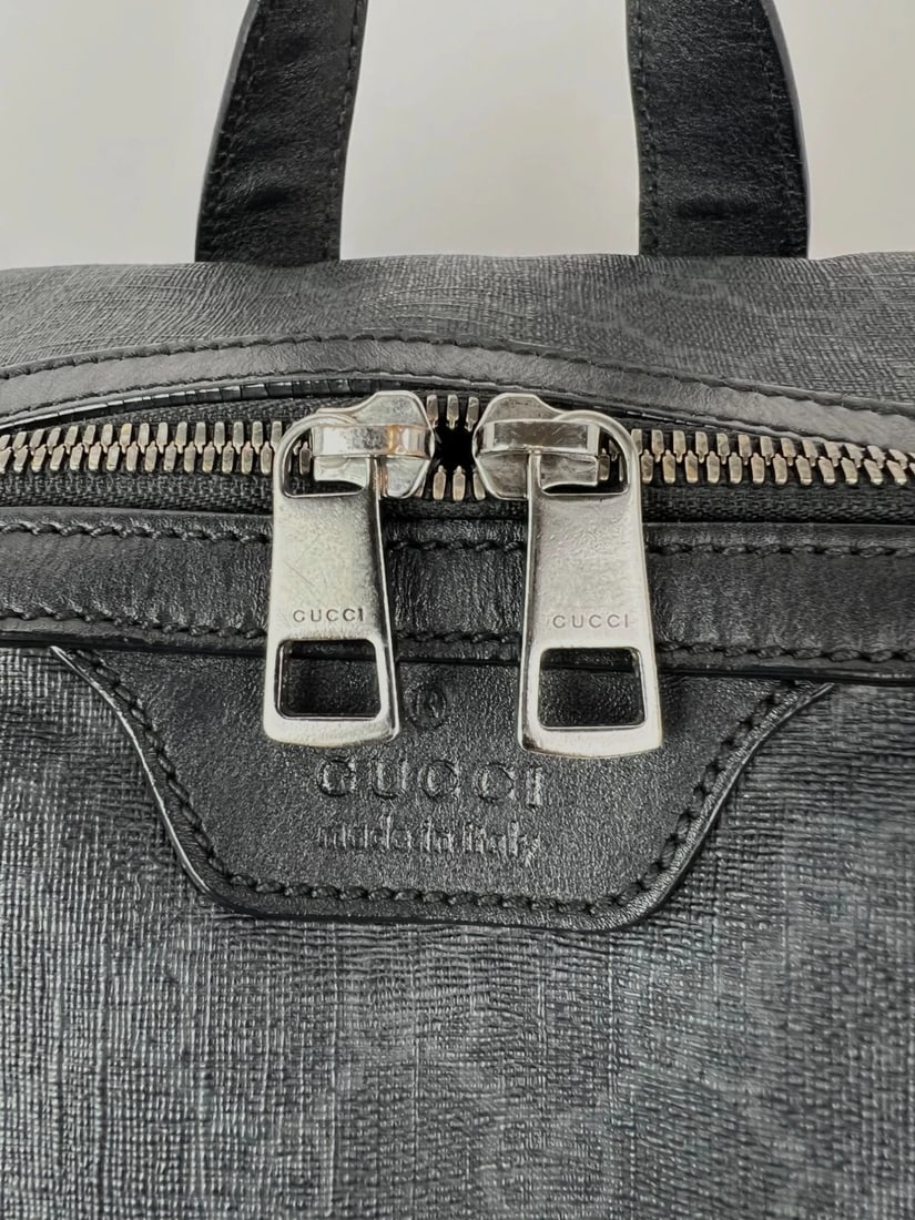 Gucci GG Supreme Medium Day Gray Black Backpack - 9