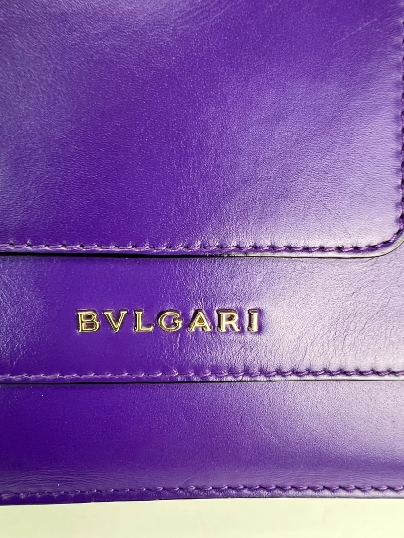 Bvlgari Calfskin Serpenti Forever Purple Top Handle Crossbody Bag - 11