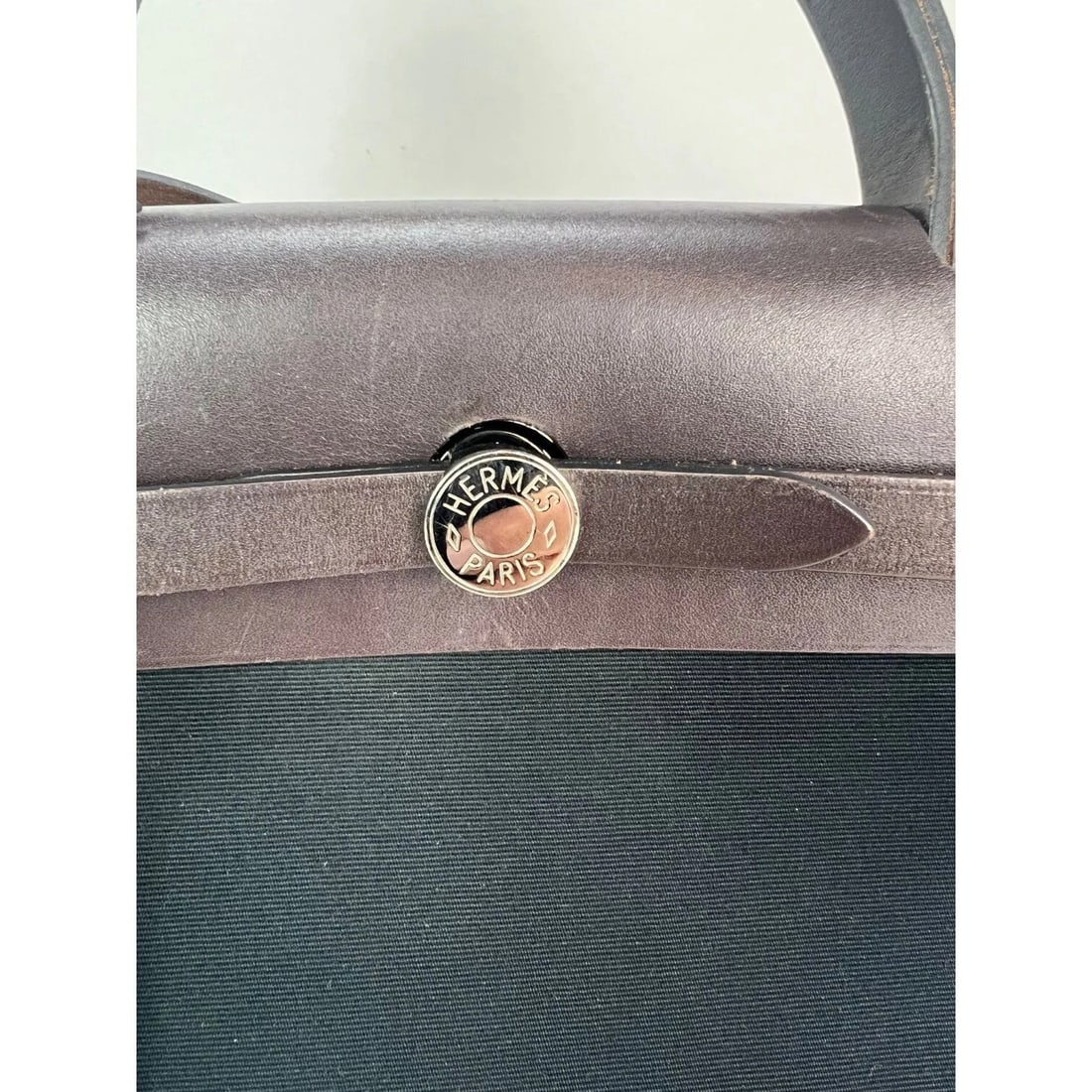 Hermes Toile vache Hunter Herbag zip 31 PM Black Ebene Shoulder Bag - 12