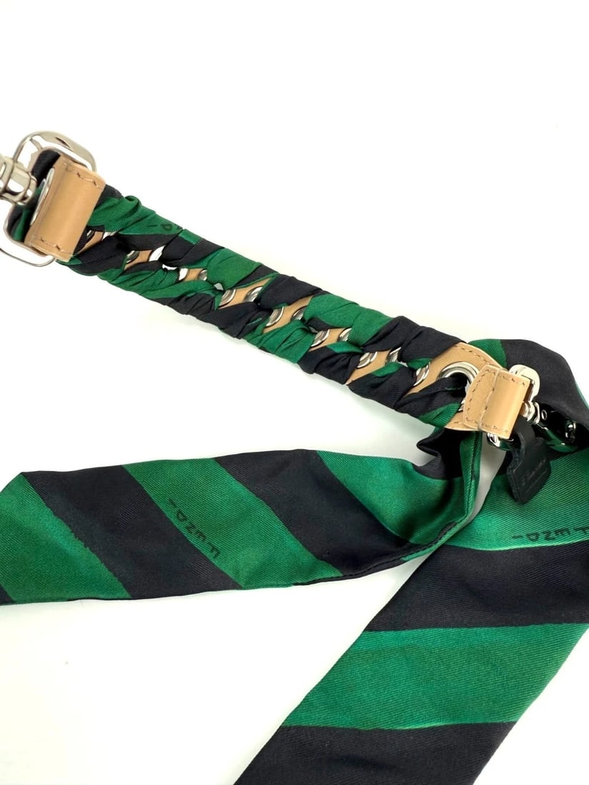 Fendi Silk Calfskin Bag You Strap Green and Black - 10