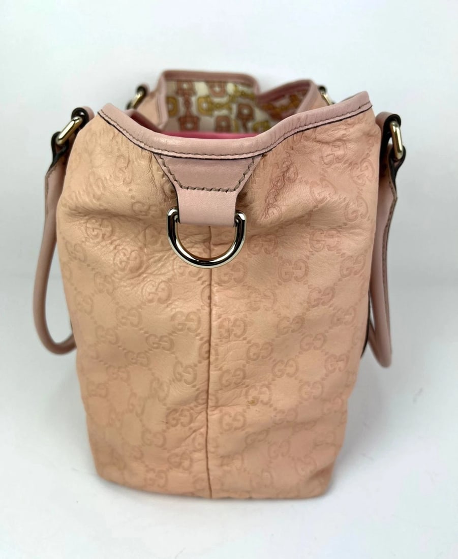 GUCCI Guccissima Pink Leather Joy Medium Rose Dragea Tote Bag - 11