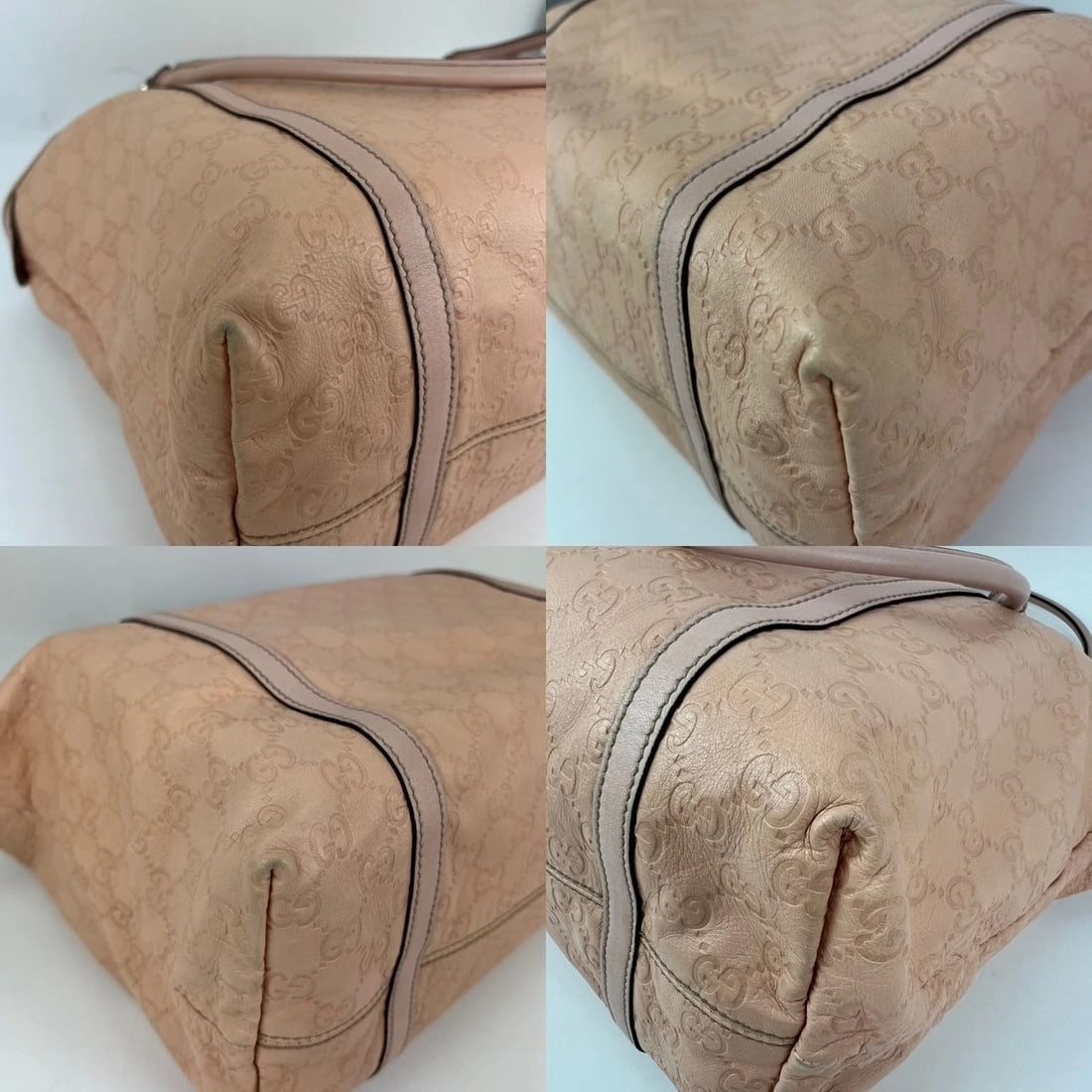 GUCCI Guccissima Pink Leather Joy Medium Rose Dragea Tote Bag - 15