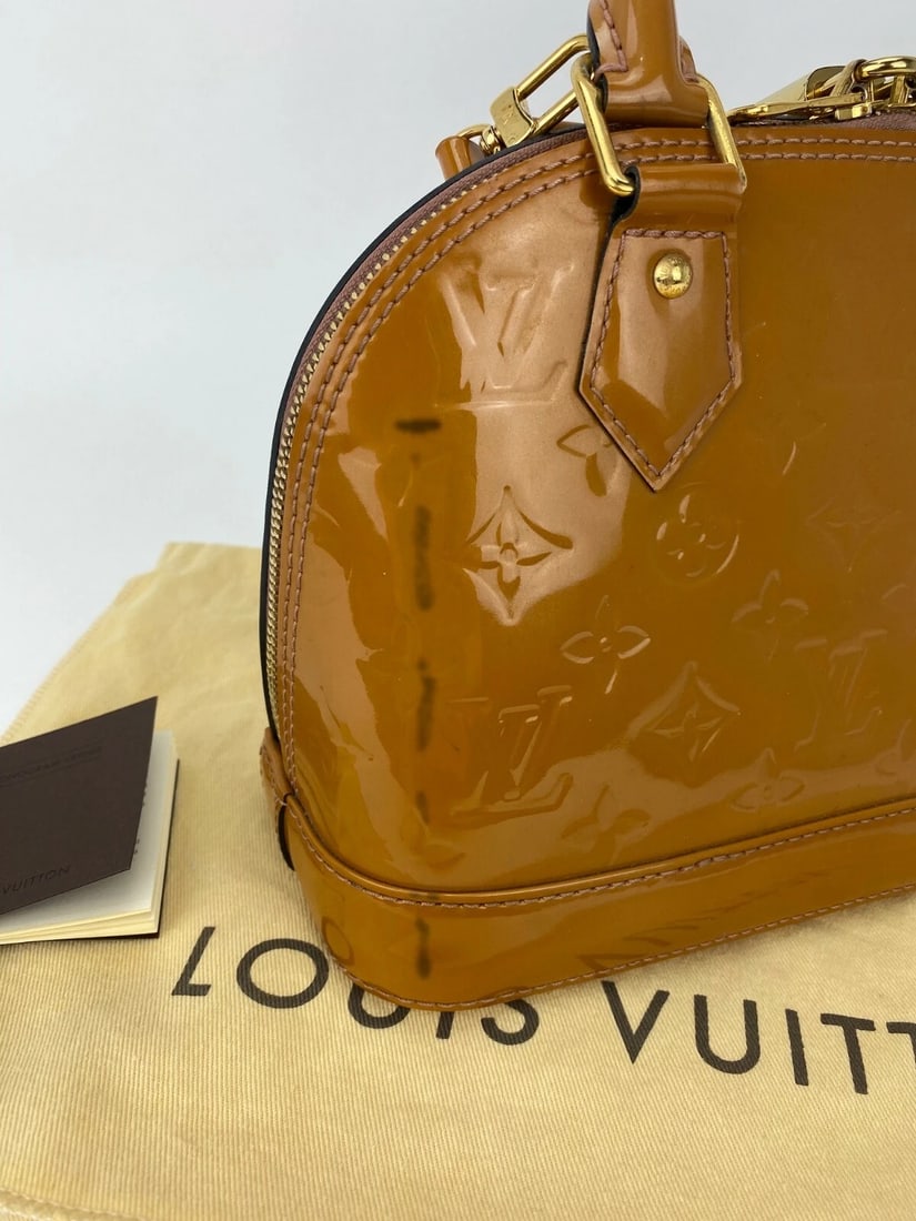 LOUIS VUITTON Alma BB Monogram Vernis Rose Velours Hand Shoulder Bag - 3