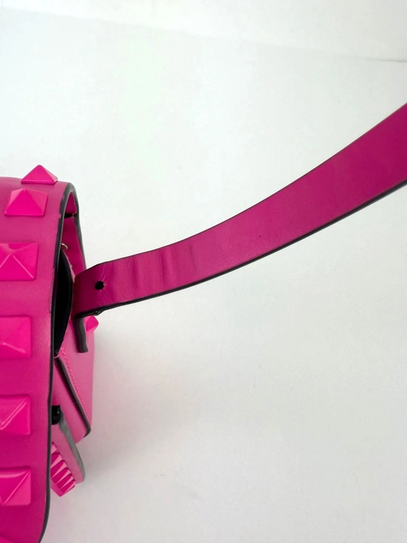 Valentino Gavavani Small Rockstud Pink Leather Shoulder Bag - 8