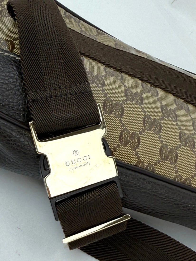 Gucci Crystal Coated GG Canvas Monogram Belt Sling Bag - 12