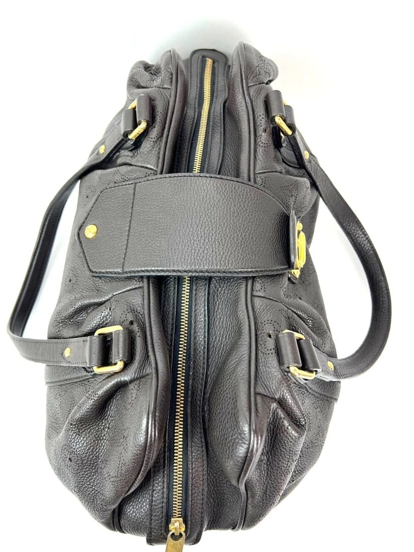 Louis Vuitton Lunar GM Mahina Dark Brown Leather Shoulder Bag - 8