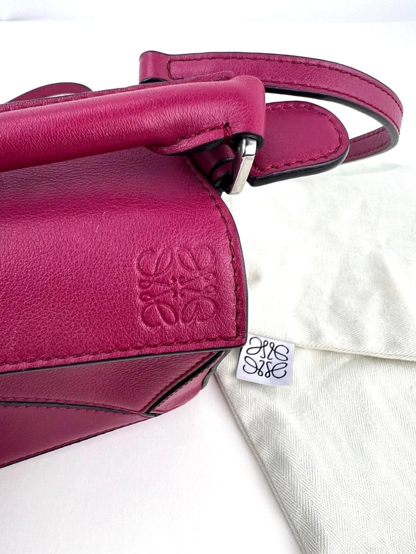 Loewe Calfskin Mini Crimson Puzzle Crossbody Hand Bag - 12
