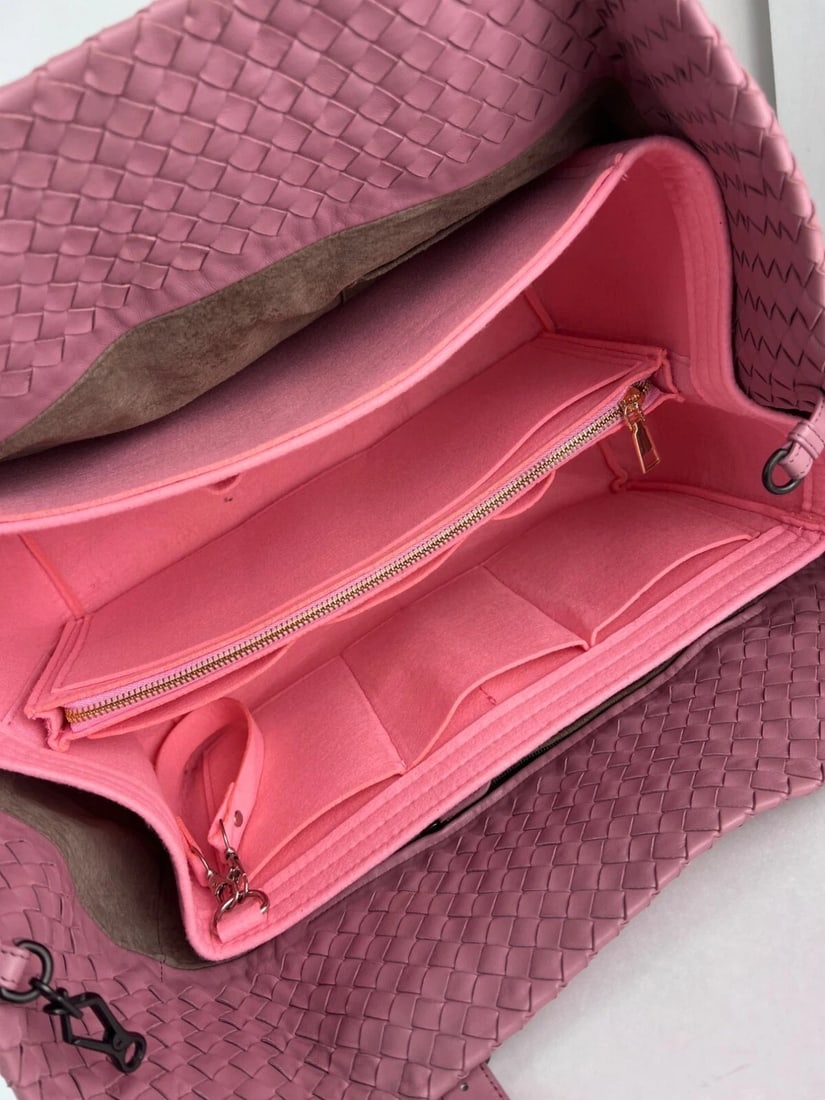 Bottega Venetta Nappa Intrecciato Large Seamless Rose Pink tote Bag - 12