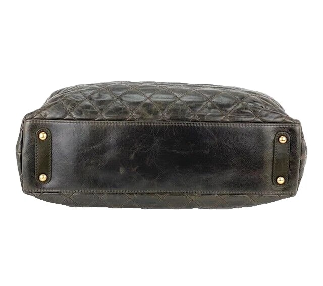 CHANEL Glazed Calfskin Shagreen Large Bindi CC Grey Tote Hand Bag - 6