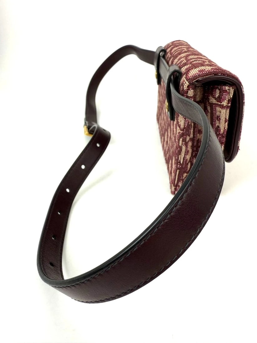 Christian Dior Oblique Saddle Bordeaux Belt Bag Clutch - 14