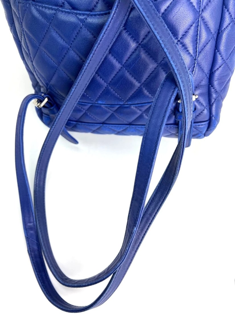 Chanel Lambskin Quilted Small Urban Spirit Blue Backpack - 15