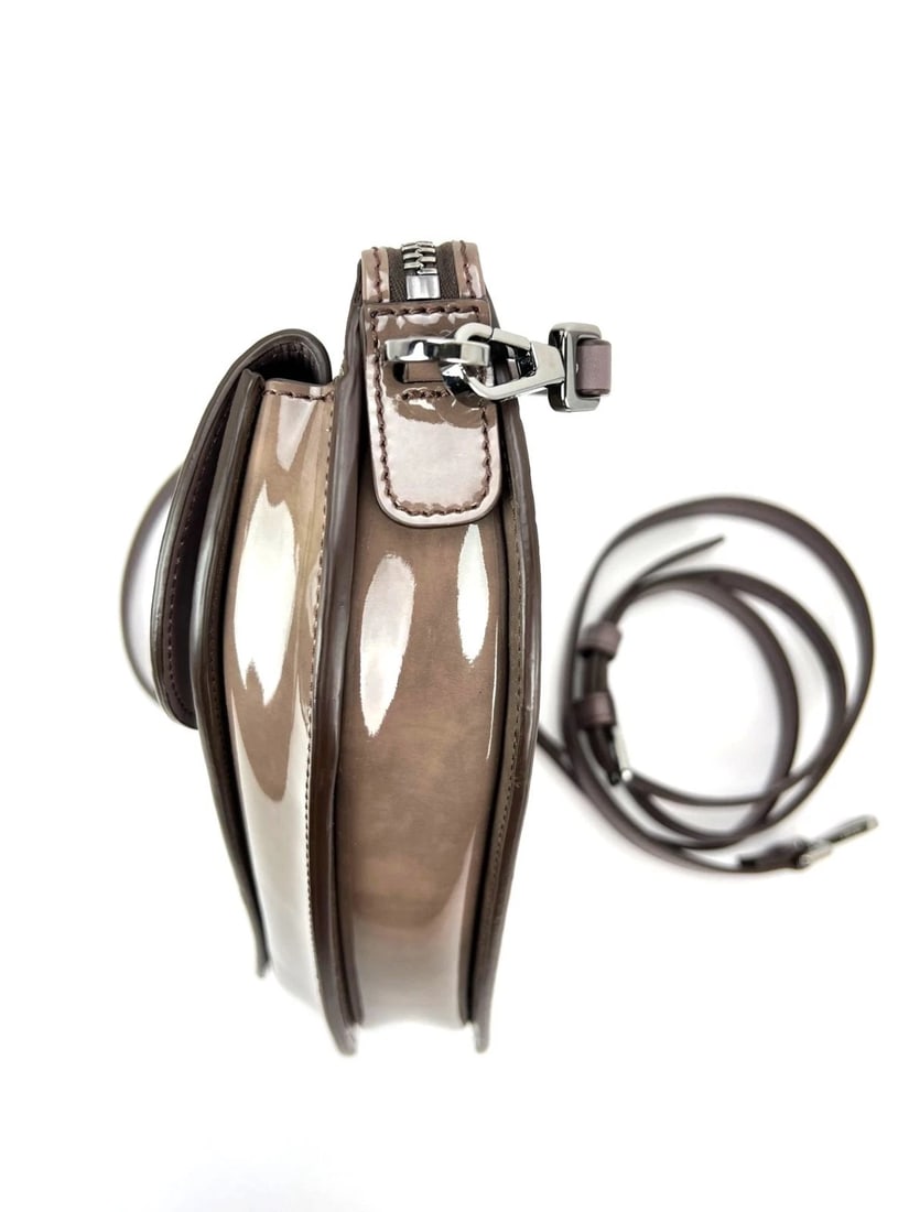 Christian Dior Saddle Boxy Patent Leather Plum Shoulder Hand Bag - 12