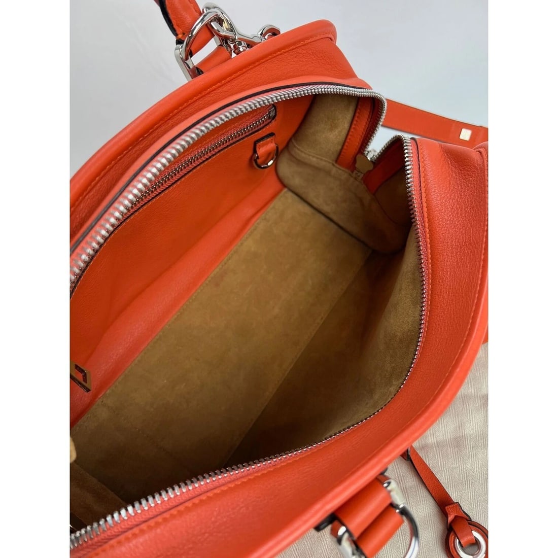 LOEWE Calfskin Amazona 28 Orange Leather Shoulder Bag - 3