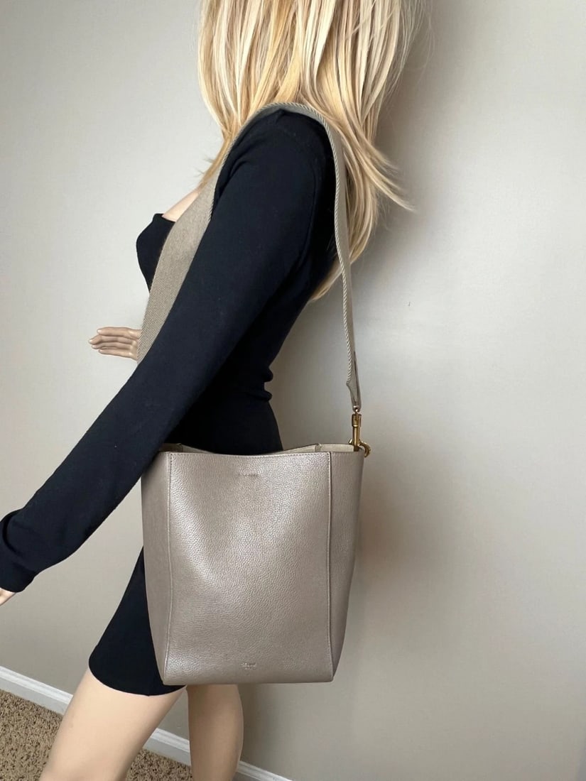 Celine Seau Sangle Small Taupe Leather Shoulder Bag - 15