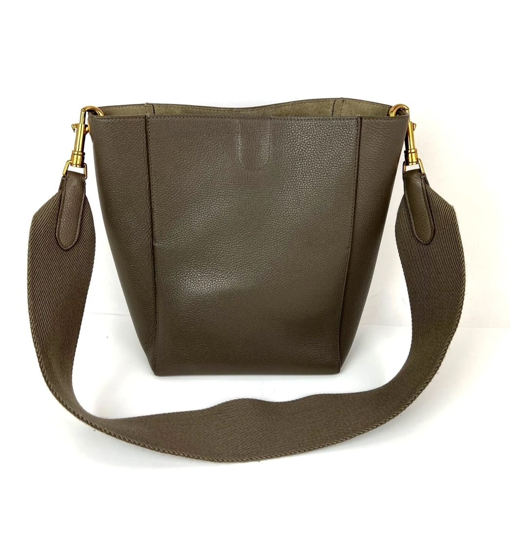 Celine Seau Sangle Small Taupe Leather Shoulder Bag - 2