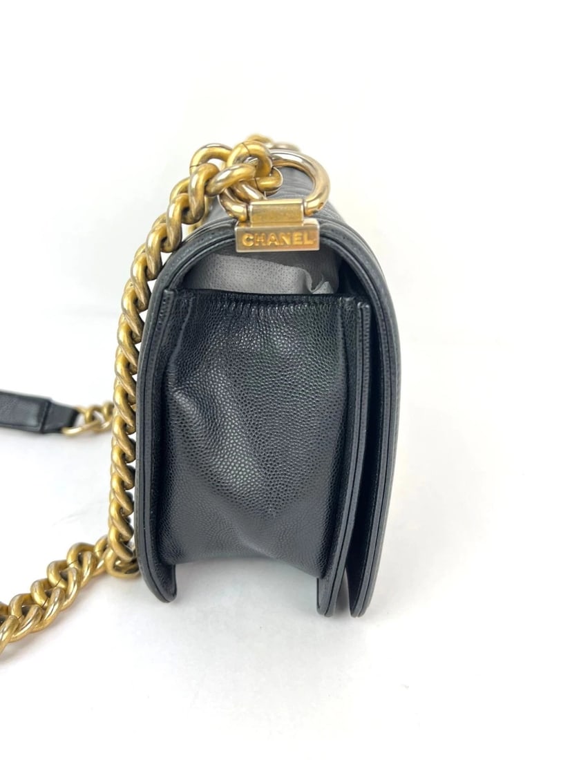 Chanel Caviar Quilted Medium Black Boy Flap Shoulder Bag - 12