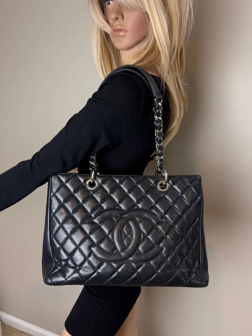 Chanel Caviar Quilted Black Grand Shopping GST Tote Bag - 14