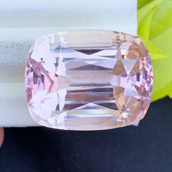 Light Baby Pink Kunzite Gem, Flawless Loupe Clean Kunzite Gemstone, 74 CT (1 of 5)