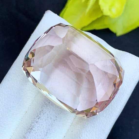 Light Baby Pink Kunzite Gem, Flawless Loupe Clean Kunzite Gemstone, 74 CT - 4
