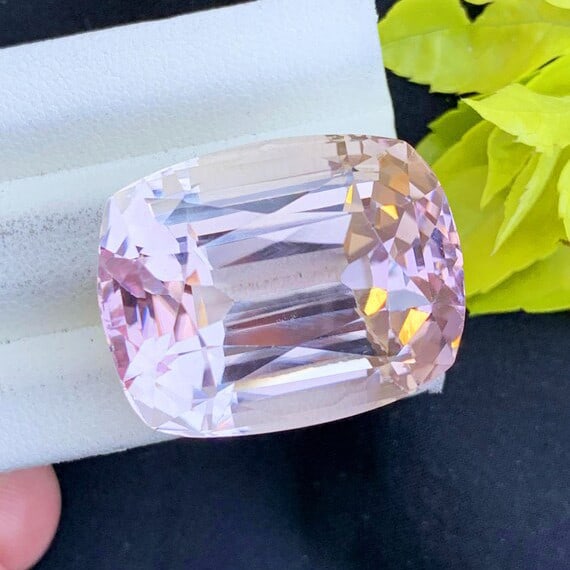 Light Baby Pink Kunzite Gem, Flawless Loupe Clean Kunzite Gemstone, 74 CT - 5