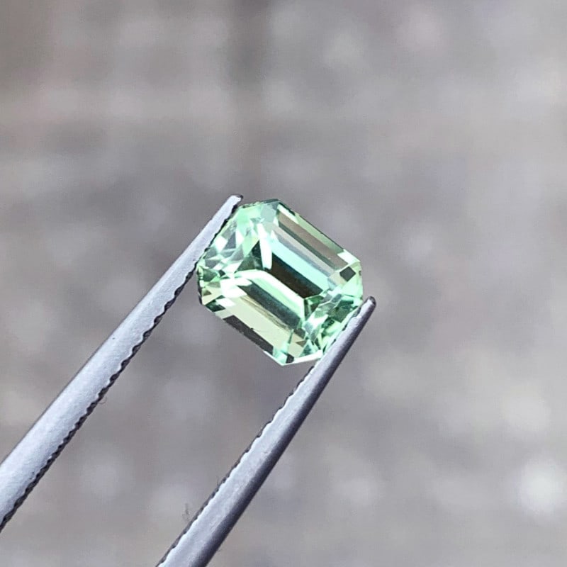 Light Green Tourmaline Gemstone, Emerald Cut Tourmaline Ring Stone, 1.70 CT (1 of 4)