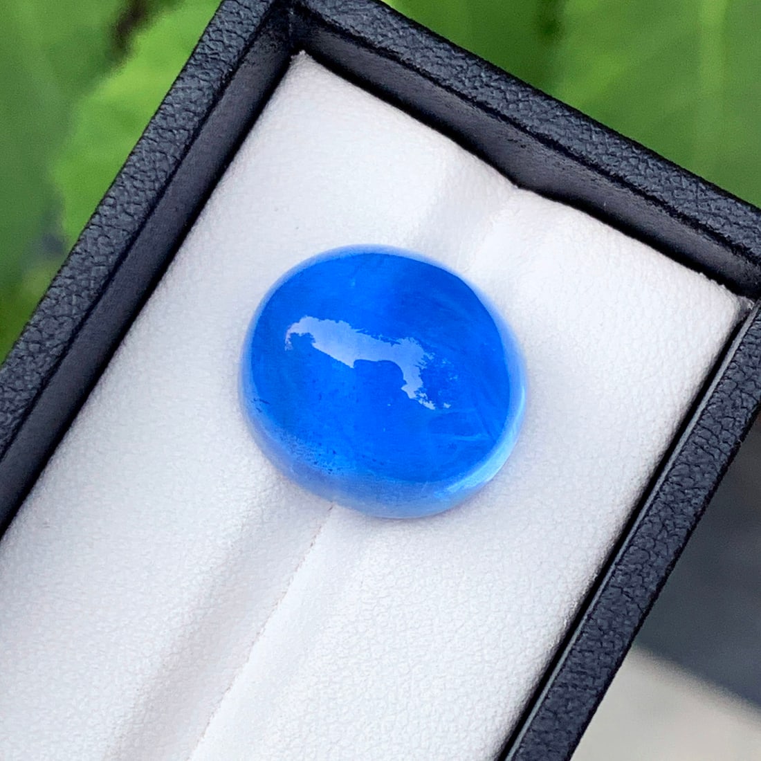 Natural Blue Beryl Cabochon, Deep Blue Aquamarine Stone For Jewelry Making - 2