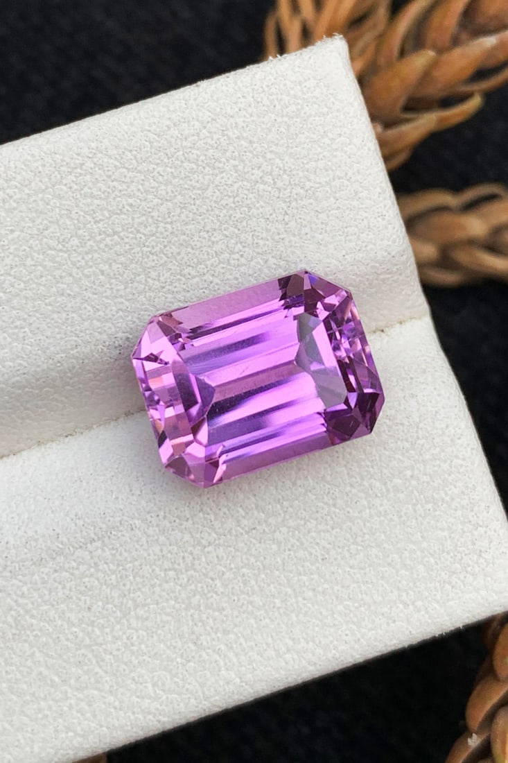 Lilac Kunzite Gemstone For Ring Making, Emerald Cut Kunzite Loose Gemstone (1 of 4)
