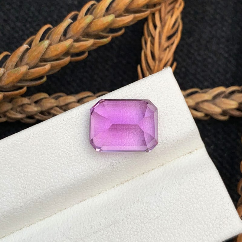 Lilac Kunzite Gemstone For Ring Making, Emerald Cut Kunzite Loose Gemstone - 3