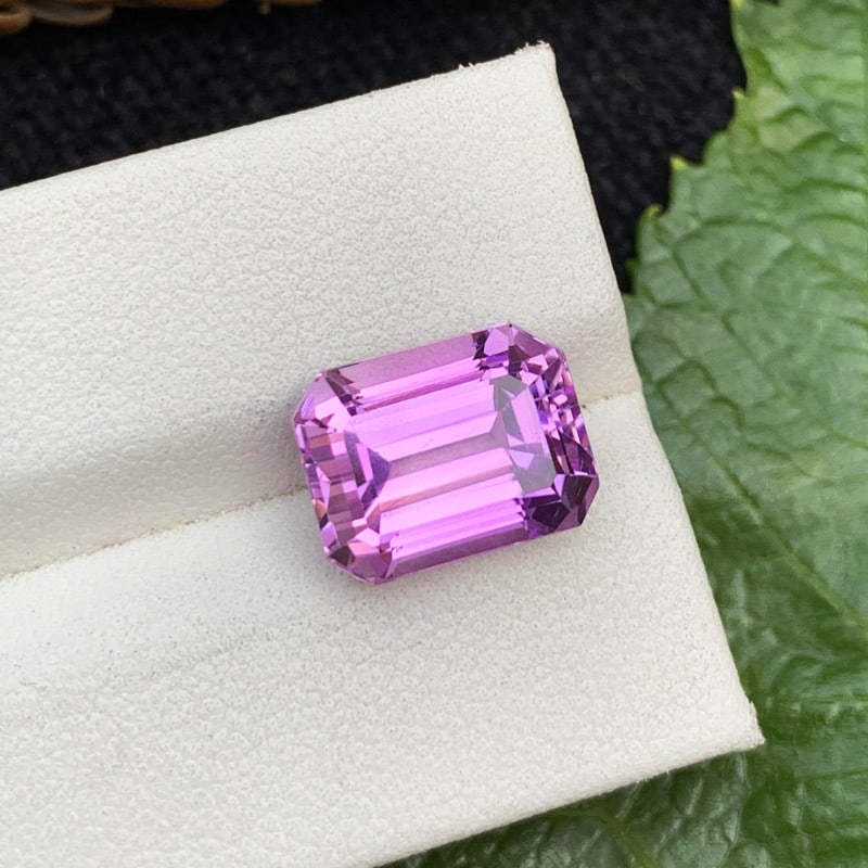 Lilac Kunzite Gemstone For Ring Making, Emerald Cut Kunzite Loose Gemstone - 4