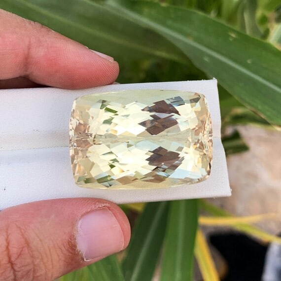 Bi Color Kunzite Cut Stone, Yellow Kunzite with Pink Shade, 143.65 CT (1 of 4)