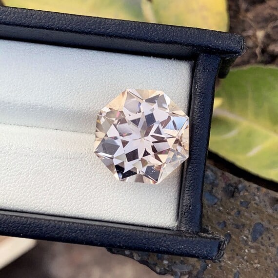 Topaz Loose Gemstone, Octagonal Topaz Gemstone, Imperial Topaz Cut Stone (1 of 4)
