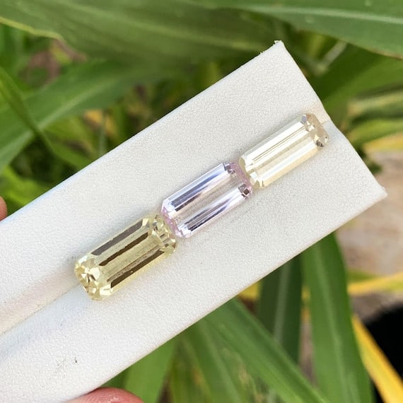 Emerald Cut Kunzite Loose Gemstones For Jewelry, Natural Kunzite Spodumene (1 of 5)