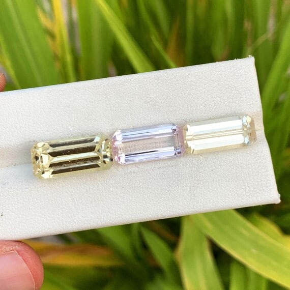 Emerald Cut Kunzite Loose Gemstones For Jewelry, Natural Kunzite Spodumene - 4