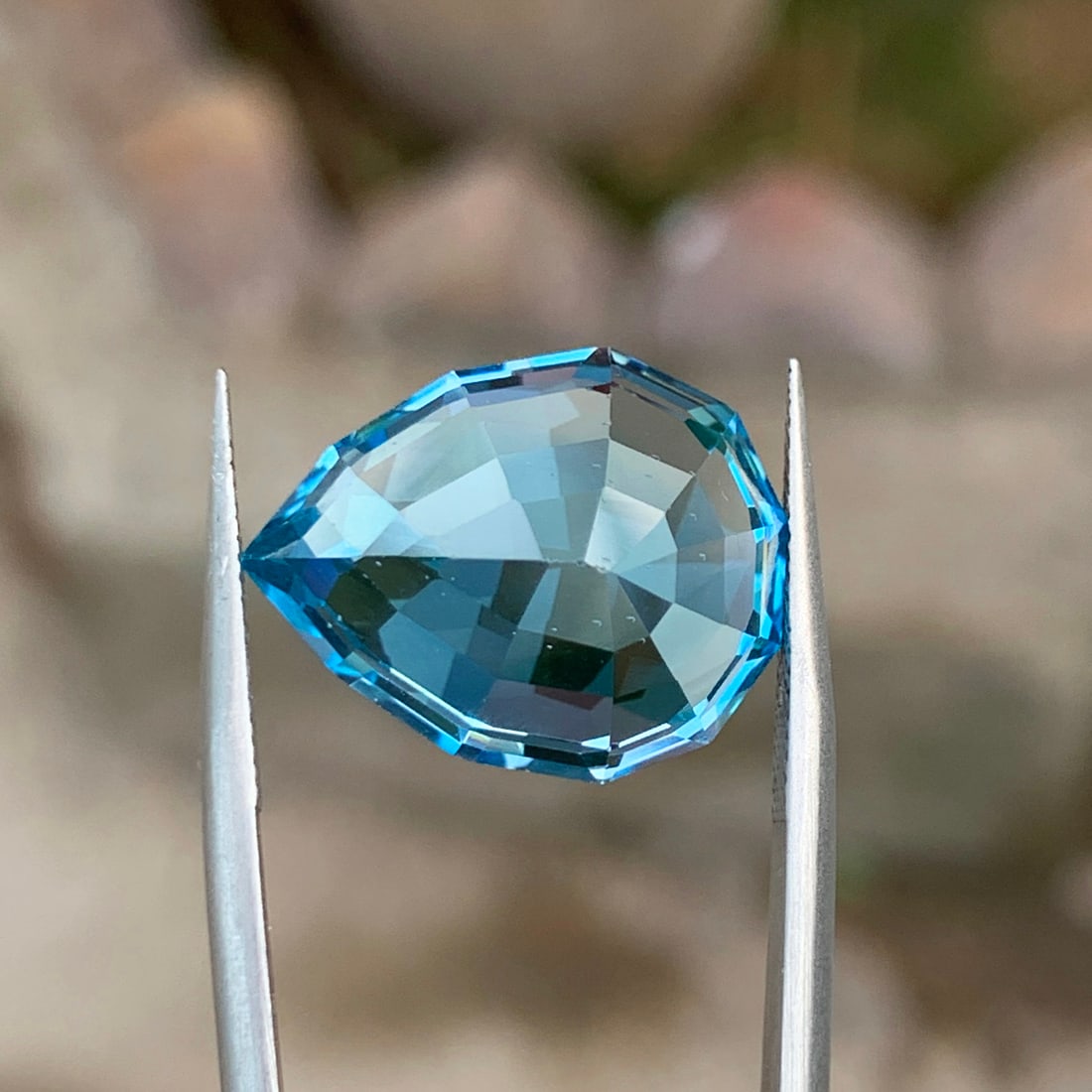 Swiss Blue Topaz Gemstone For Jewelry, Flawless Topaz Loose Gemstone, 19.35 - 3