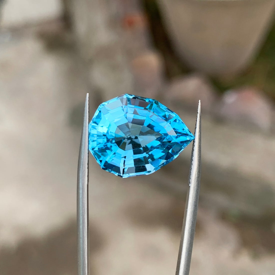Swiss Blue Topaz Gemstone For Jewelry, Flawless Topaz Loose Gemstone, 19.35 - 4