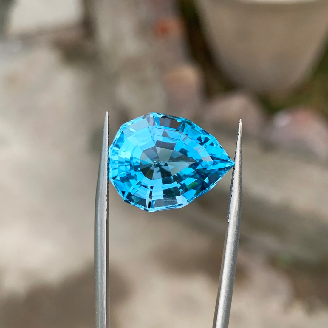 Swiss Blue Topaz Gemstone For Jewelry, Flawless Topaz Loose Gemstone, 19.35 - 5