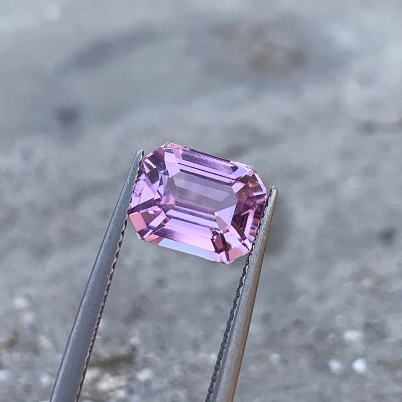Lilac Pink Kunzite Loose Stone For Ring, Emerald Kunzite Gemstone, 4.50 CT - 2