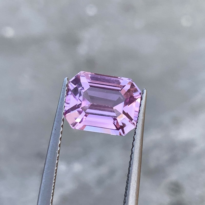 Lilac Pink Kunzite Loose Stone For Ring, Emerald Kunzite Gemstone, 4.50 CT - 3