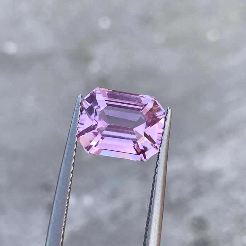 Lilac Pink Kunzite Loose Stone For Ring, Emerald Kunzite Gemstone, 4.50 CT - 4