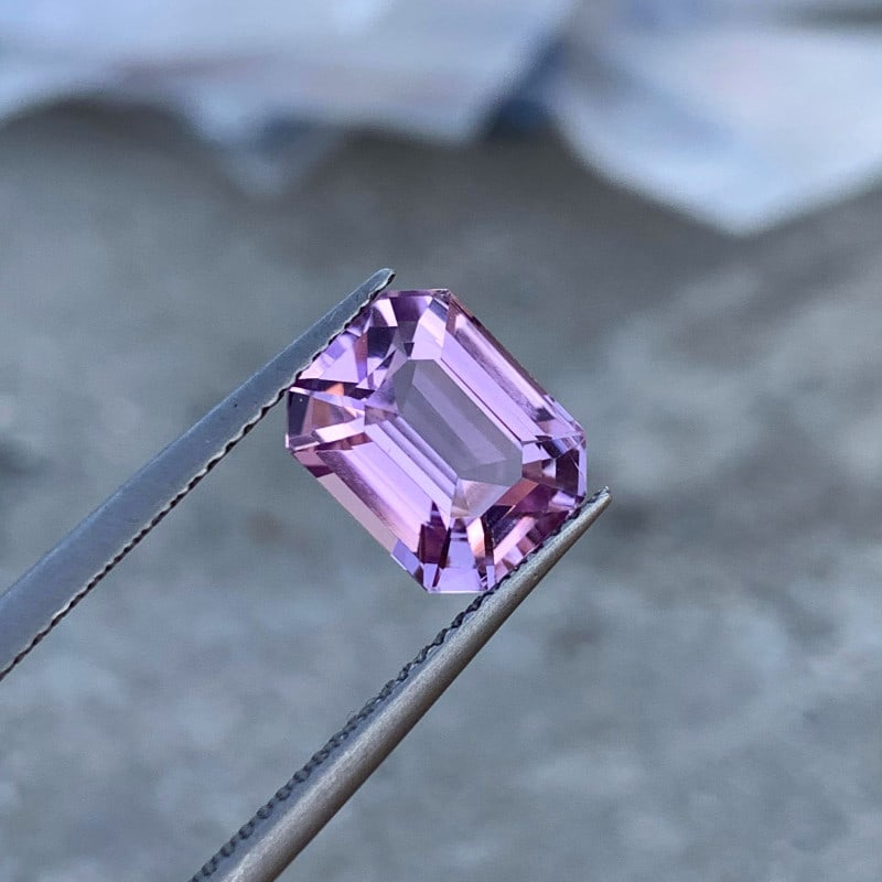 Lilac Pink Kunzite Loose Stone For Ring, Emerald Kunzite Gemstone, 4.50 CT - 5