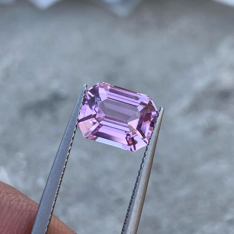 Lilac Pink Kunzite Loose Stone For Ring, Emerald Kunzite Gemstone, 4.50 CT - 6
