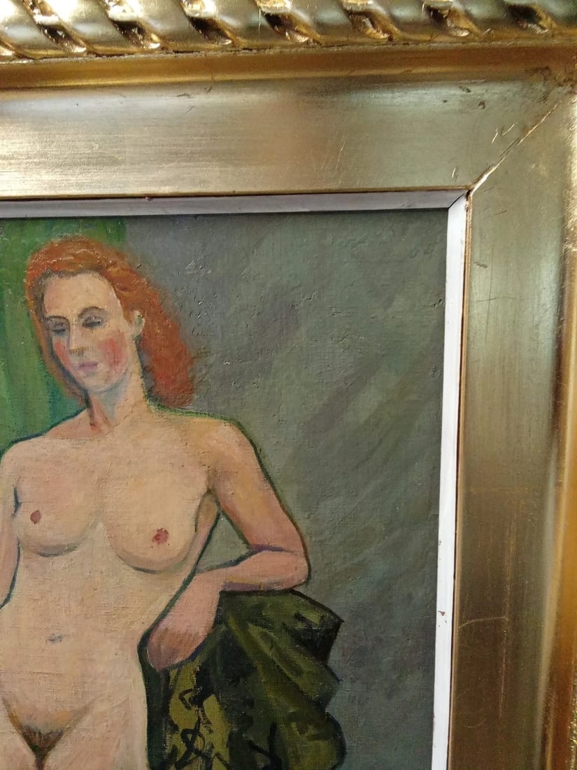 Louis LATAPIE (1891-1972) - Original Mid‑Century Modernist Figure, Oil on Canvas - 2