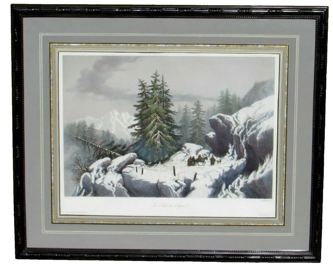 Francois Ferogio French Color Lithograph The Forest of Pine Trees Aarnun Gallery - 2