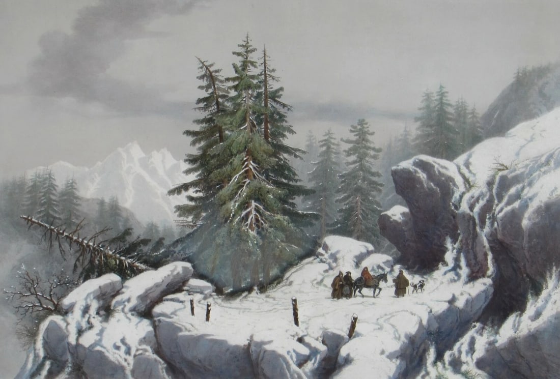 Francois Ferogio French Color Lithograph The Forest of Pine Trees Aarnun Gallery - 3