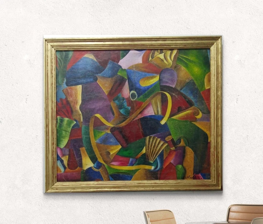 Alexandra Ekster (1882 - 1949) OIL CANVAS PAINTING -ATTRIB UNIQUE - 2