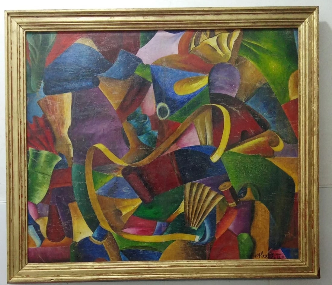 Alexandra Ekster (1882 - 1949) OIL CANVAS PAINTING -ATTRIB UNIQUE - 3
