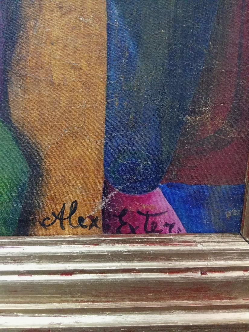 Alexandra Ekster (1882 - 1949) OIL CANVAS PAINTING -ATTRIB UNIQUE - 4